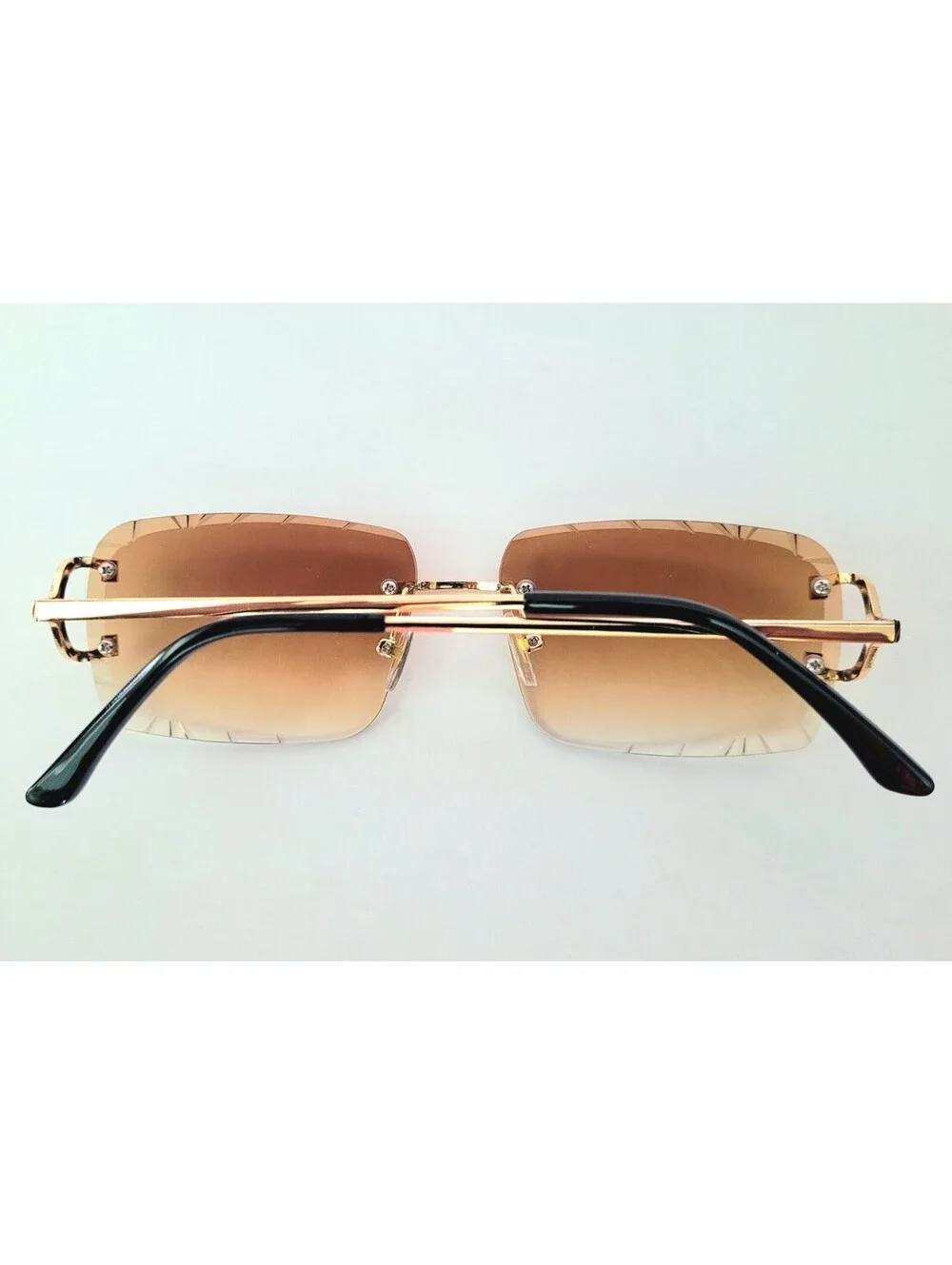 Piccadilly Gld Brw Gradient C Diamond Cut Designer Sunglasses